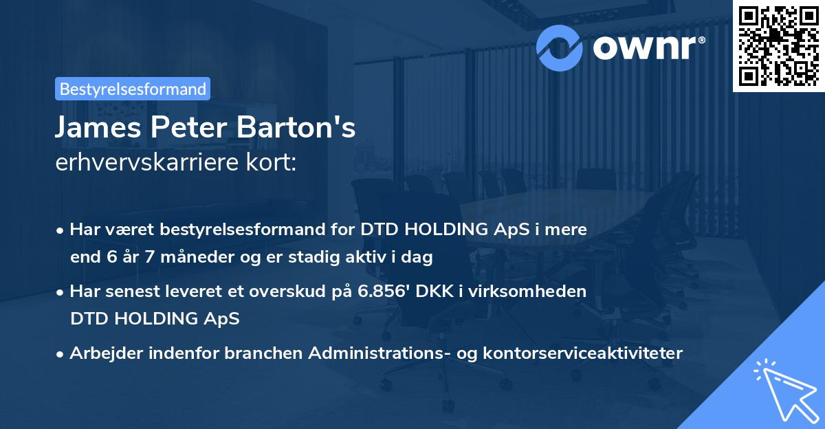 James Peter Barton's erhvervskarriere kort