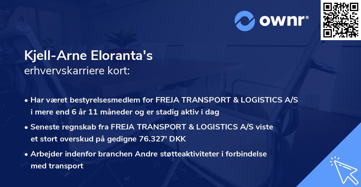 Kjell-Arne Eloranta's erhvervskarriere kort