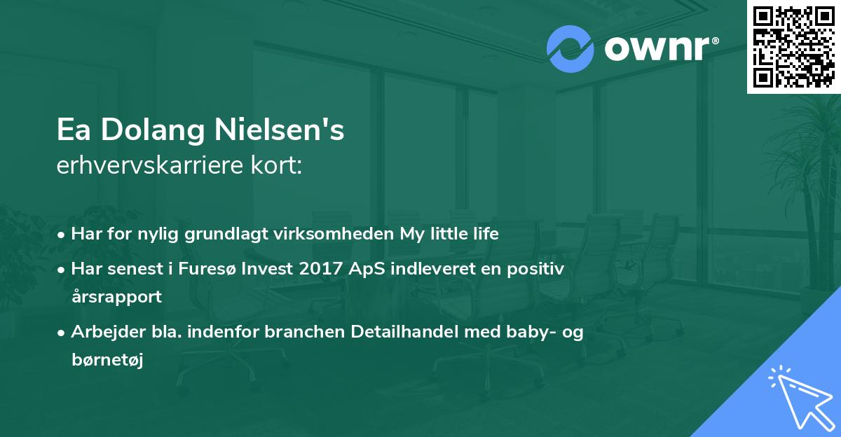 Ea Dolang Nielsen's erhvervskarriere kort