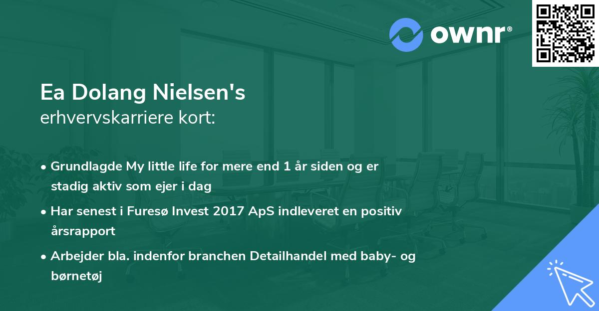 Ea Dolang Nielsen's erhvervskarriere kort
