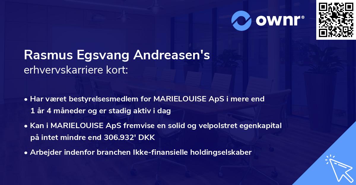 Rasmus Egsvang Andreasen's erhvervskarriere kort