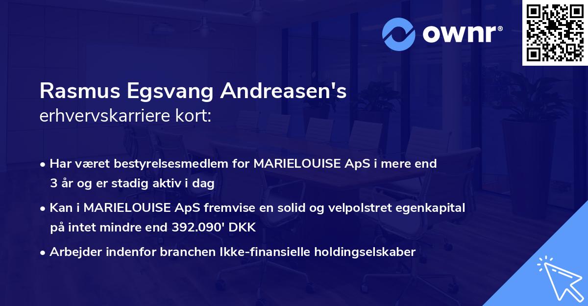 Rasmus Egsvang Andreasen's erhvervskarriere kort