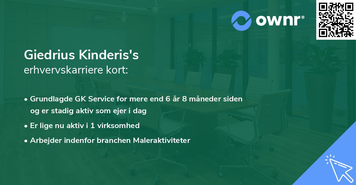 Giedrius Kinderis's erhvervskarriere kort