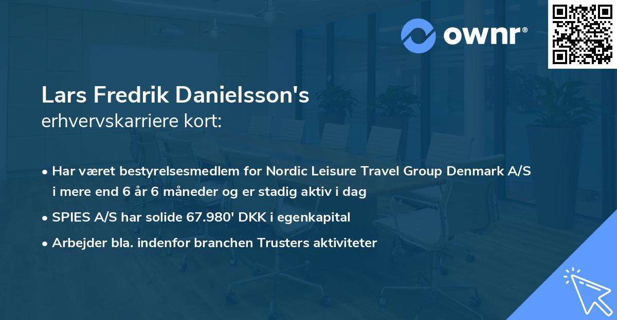 Lars Fredrik Danielsson's erhvervskarriere kort