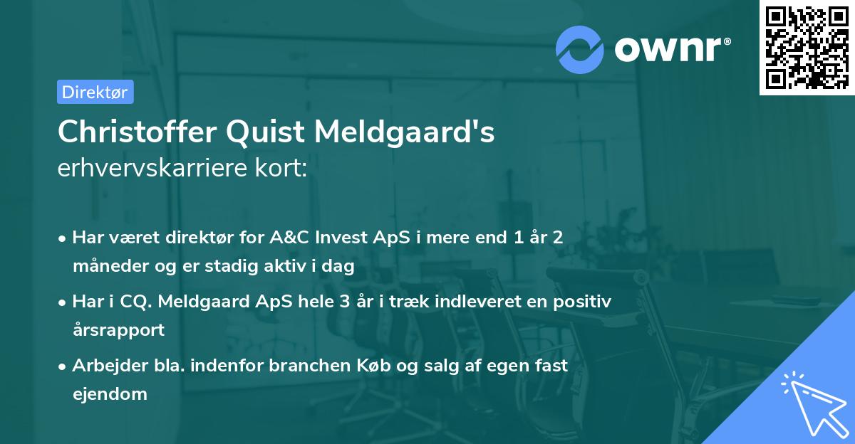 Christoffer Quist Meldgaard's erhvervskarriere kort