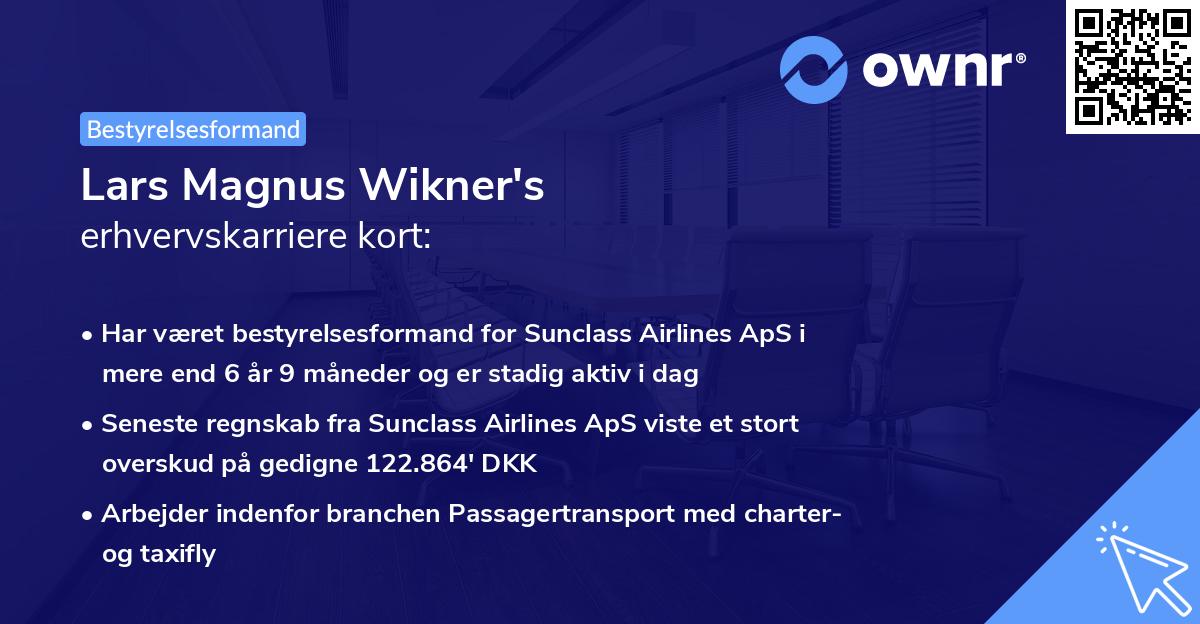 Lars Magnus Wikner's erhvervskarriere kort