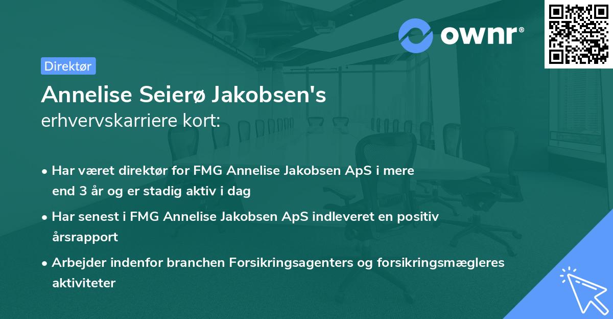 Annelise Seierø Jakobsen's erhvervskarriere kort