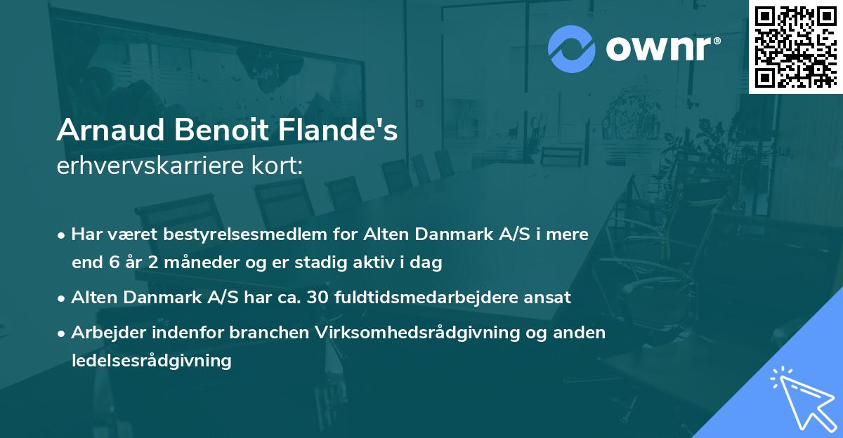 Arnaud Benoit Flande's erhvervskarriere kort