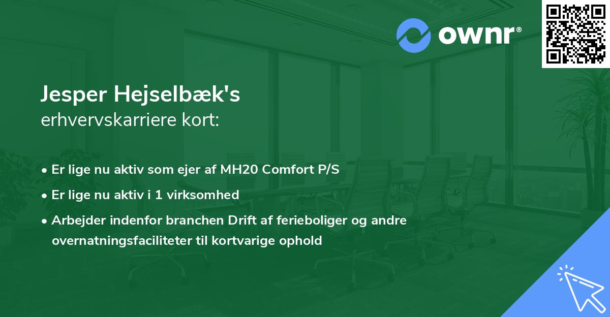 Jesper Hejselbæk's erhvervskarriere kort