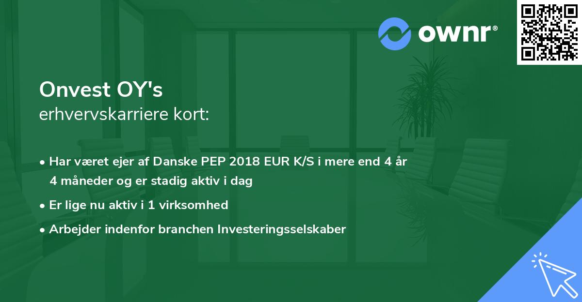 Onvest OY's erhvervskarriere kort