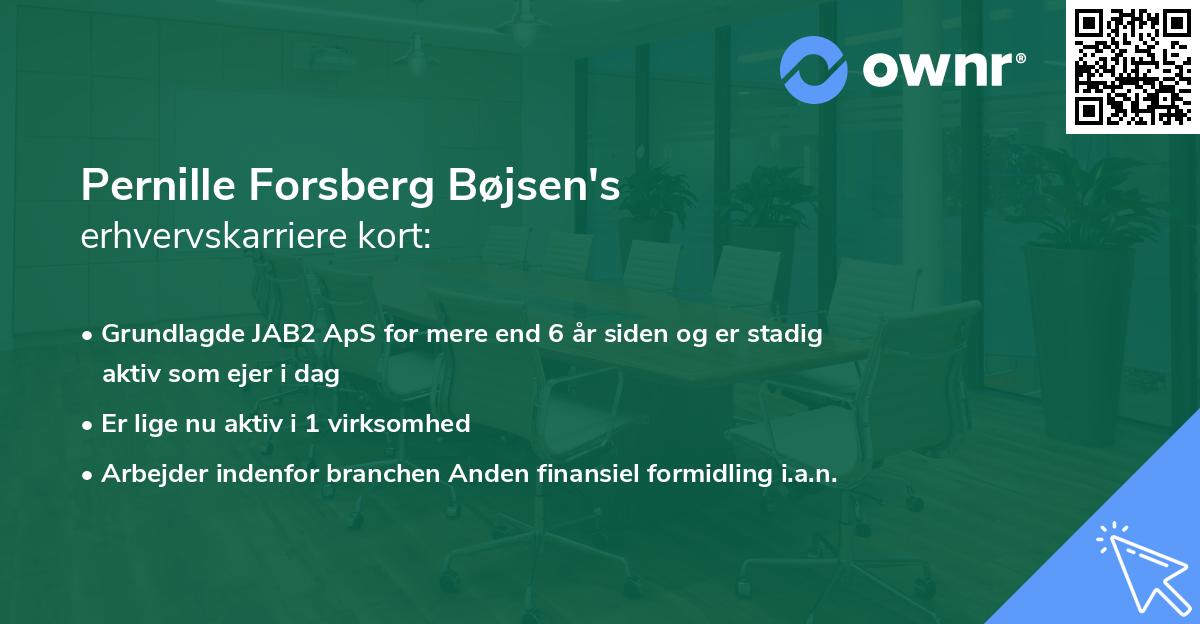Pernille Forsberg Bøjsen's erhvervskarriere kort