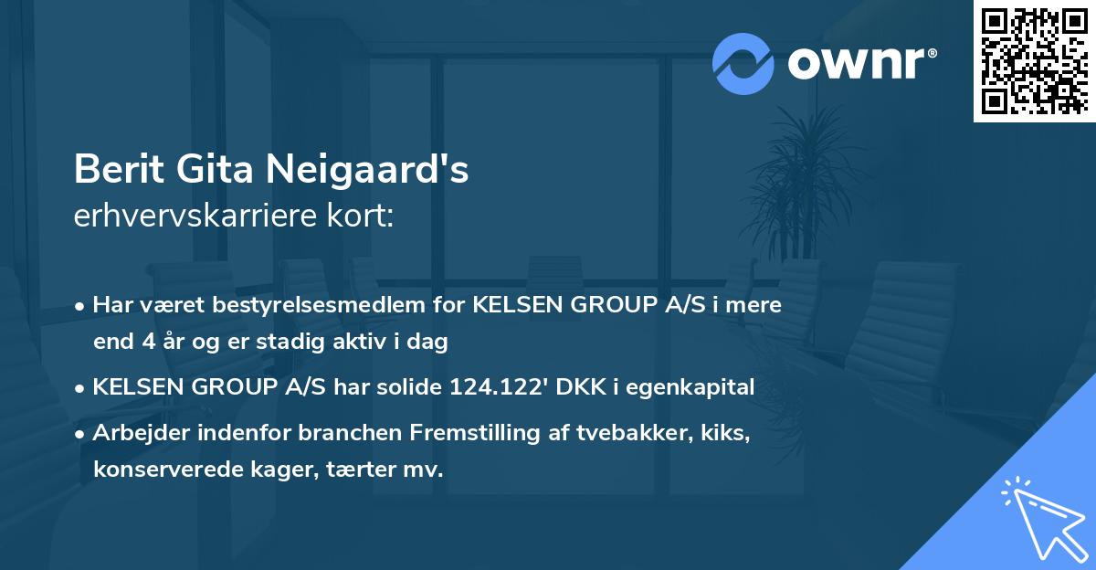 Berit Gita Neigaard's erhvervskarriere kort
