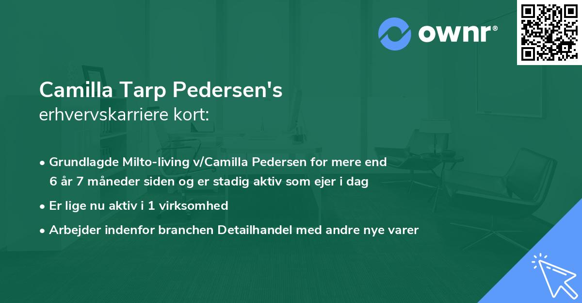 Camilla Tarp Pedersen's erhvervskarriere kort