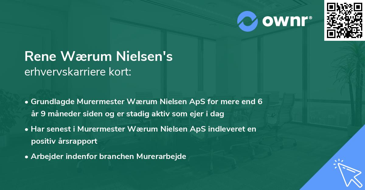 Rene Wærum Nielsen's erhvervskarriere kort