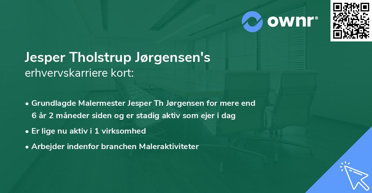 Jesper Tholstrup Jørgensen's erhvervskarriere kort