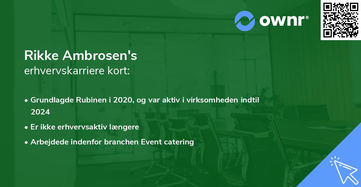 Rikke Ambrosen's erhvervskarriere kort