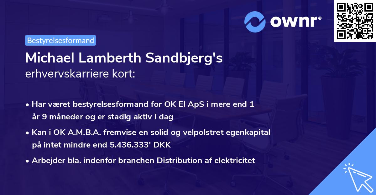 Michael Lamberth Sandbjerg's erhvervskarriere kort