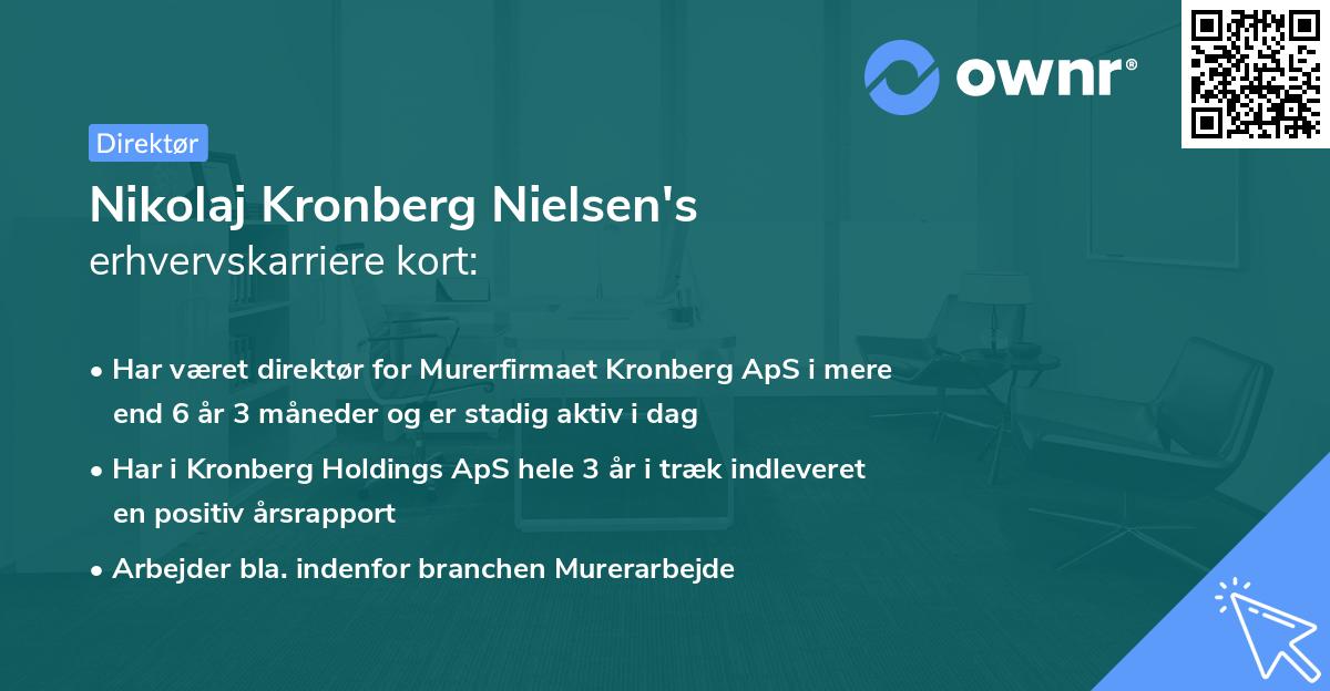 Nikolaj Kronberg Nielsen's erhvervskarriere kort
