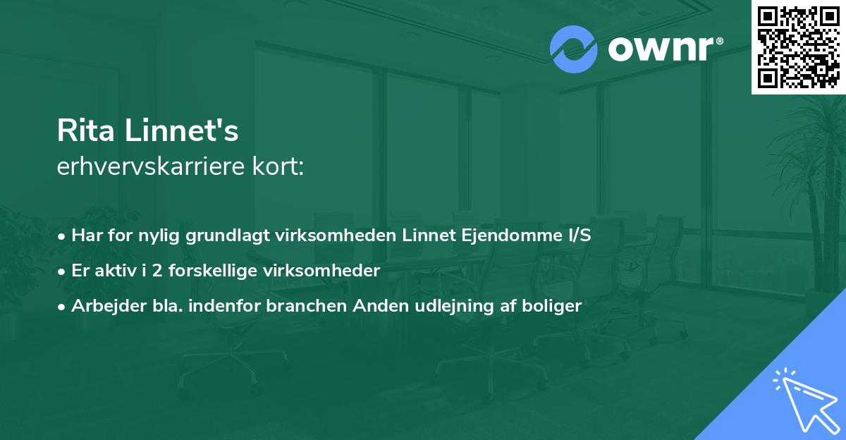 Rita Linnet's erhvervskarriere kort