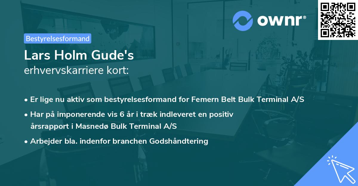 Lars Holm Gude's erhvervskarriere kort
