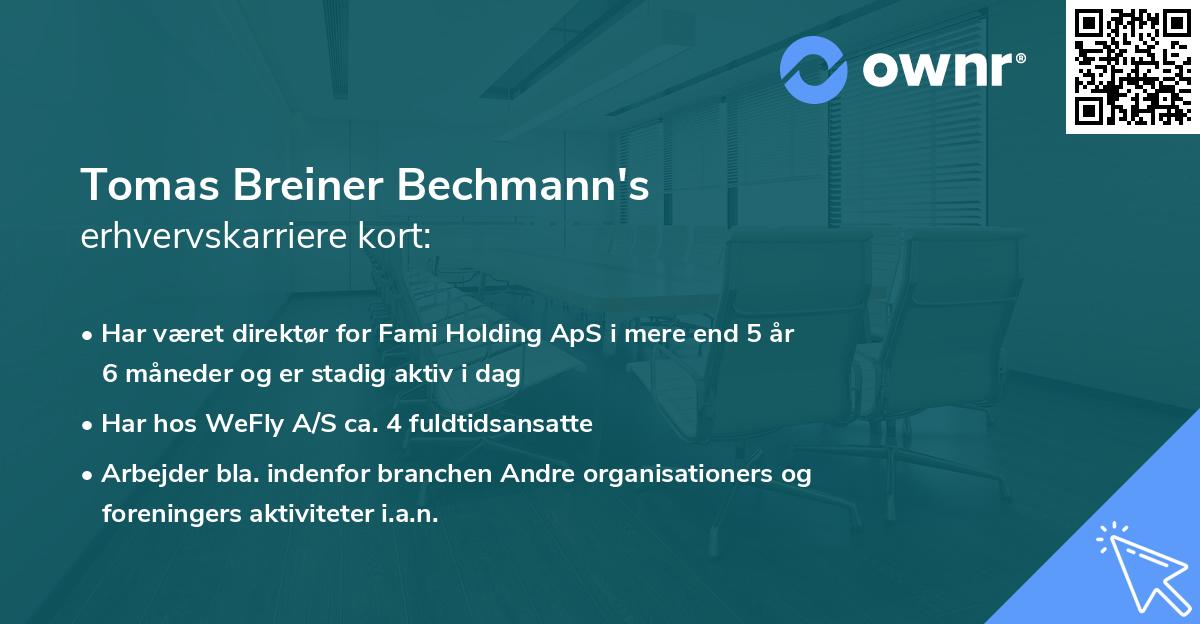 Tomas Breiner Bechmann's erhvervskarriere kort