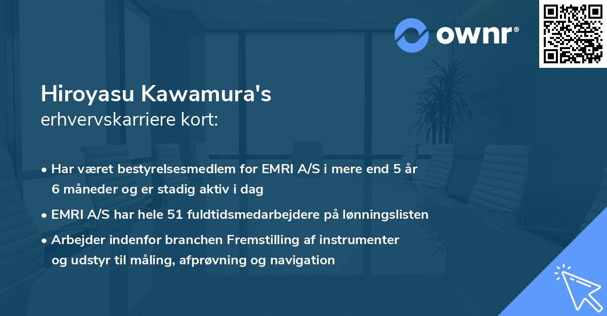 Hiroyasu Kawamura's erhvervskarriere kort