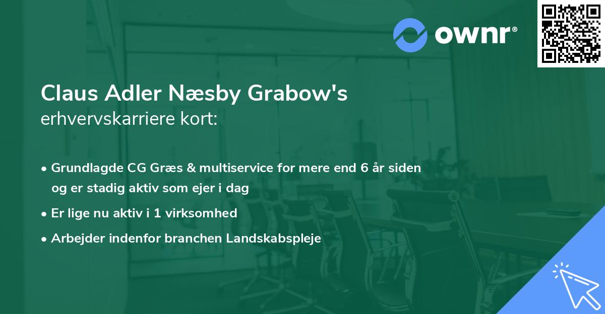 Claus Adler Næsby Grabow's erhvervskarriere kort