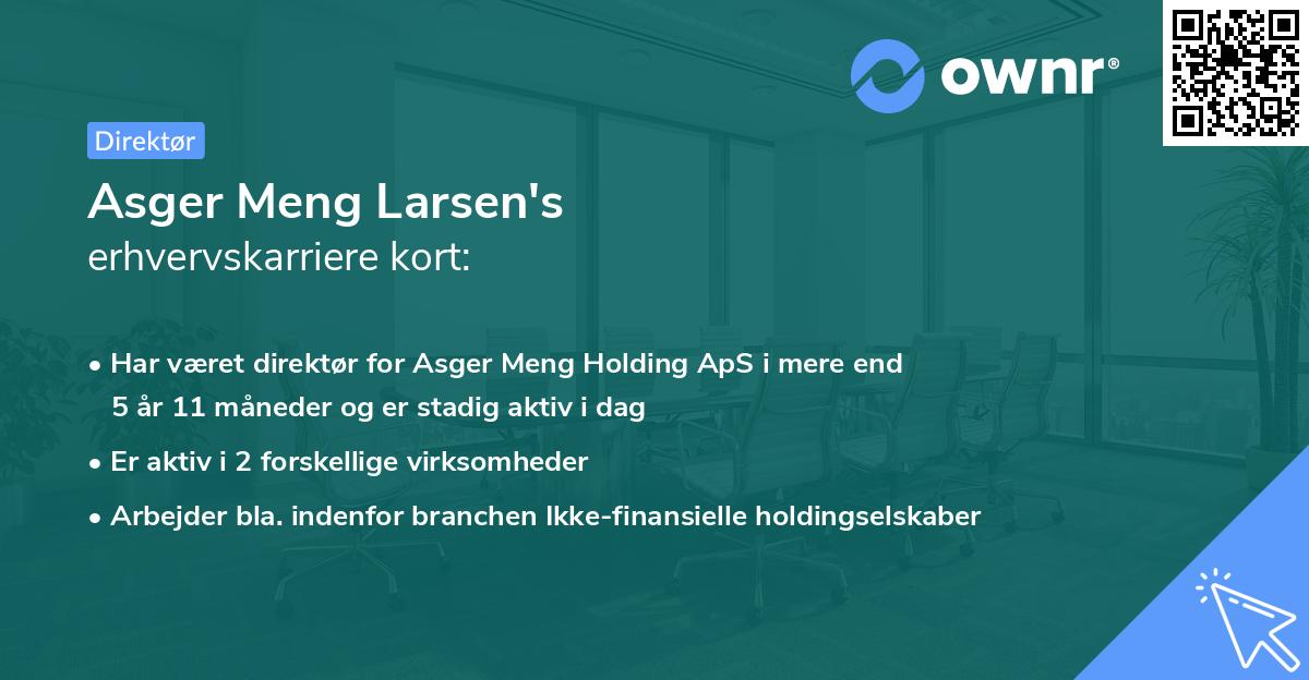 Asger Meng Larsen's erhvervskarriere kort