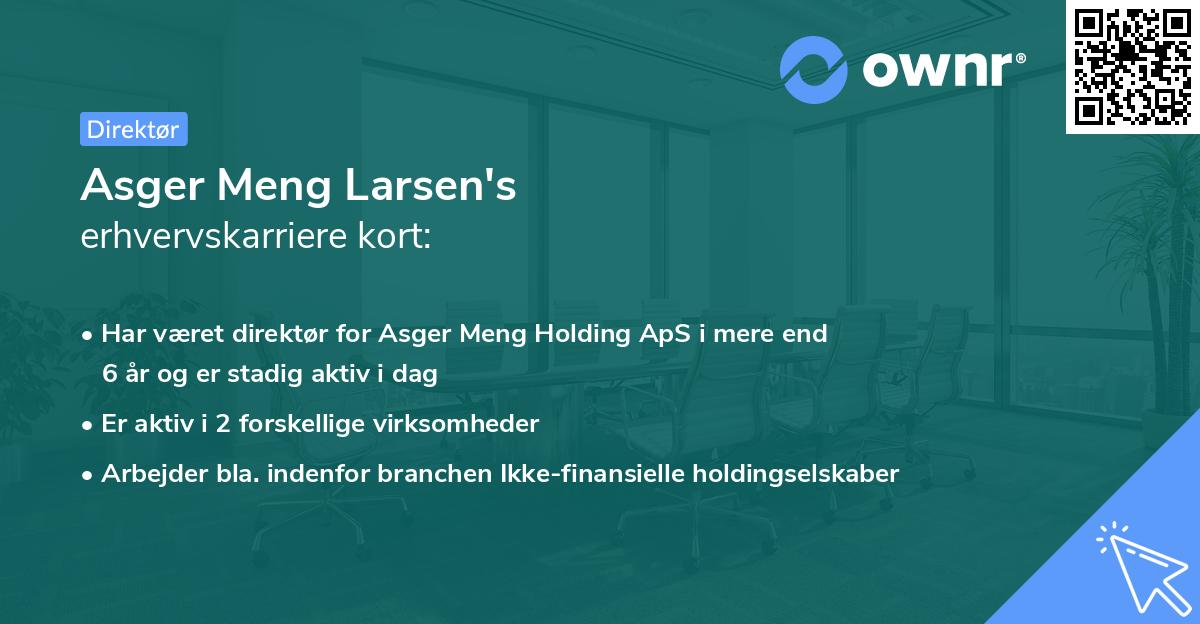 Asger Meng Larsen's erhvervskarriere kort