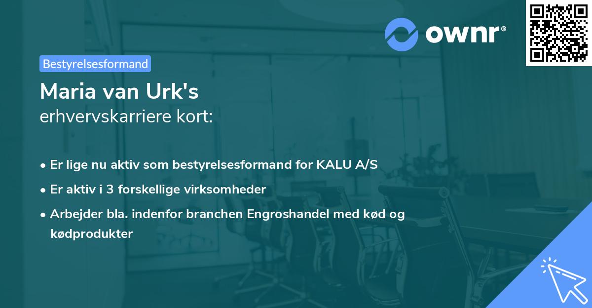 Maria van Urk's erhvervskarriere kort