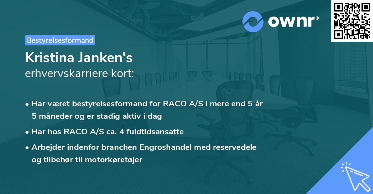 Kristina Janken's erhvervskarriere kort