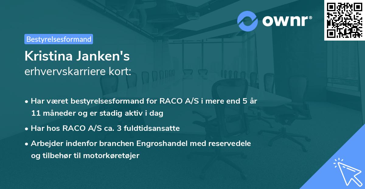 Kristina Janken's erhvervskarriere kort