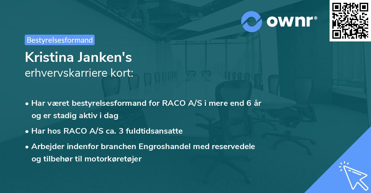 Kristina Janken's erhvervskarriere kort