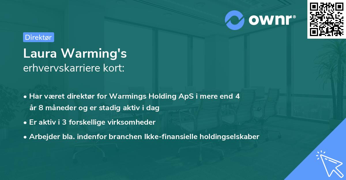 Laura Warming's erhvervskarriere kort