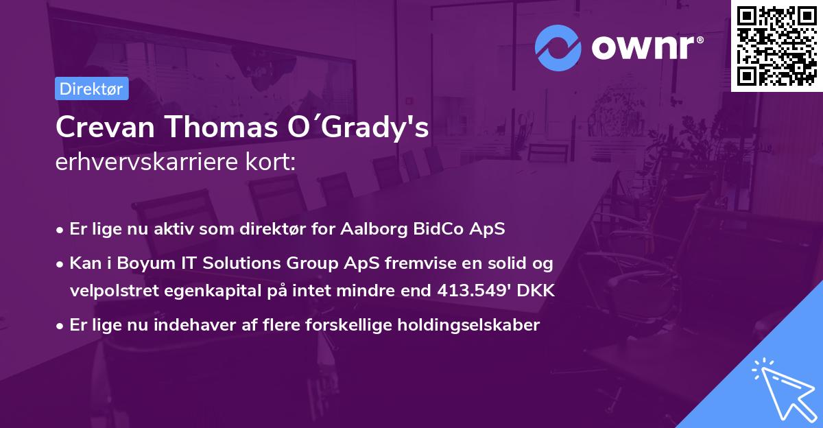 Crevan Thomas O´Grady's erhvervskarriere kort