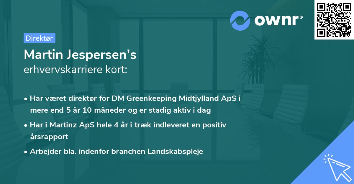 Martin Jespersen's erhvervskarriere kort