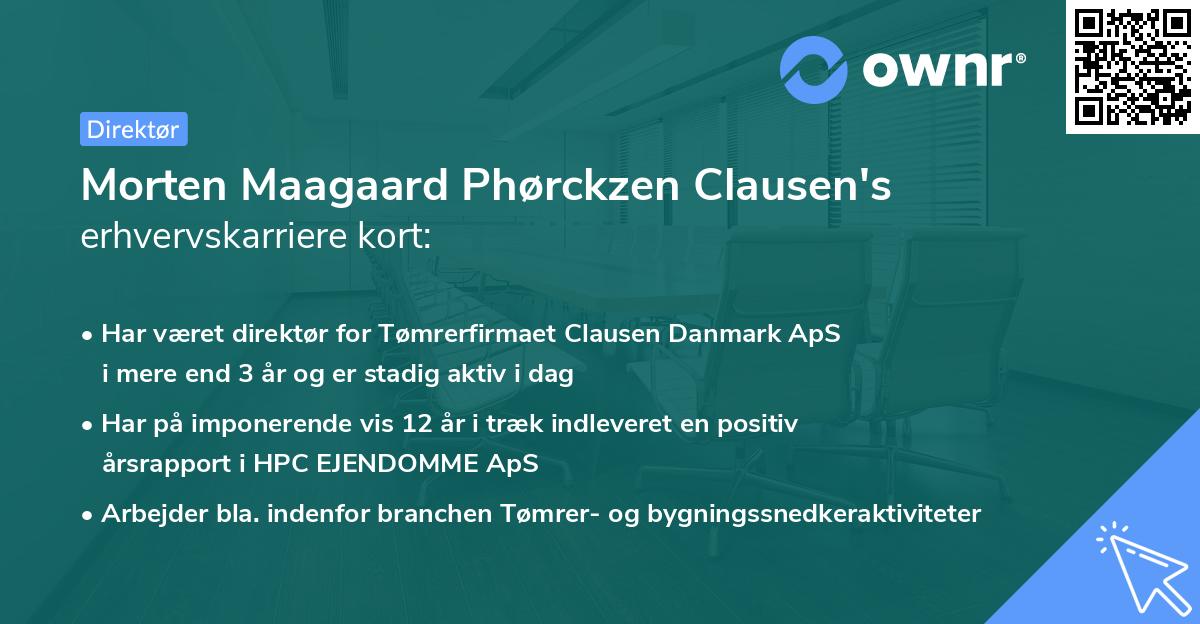 Morten Maagaard Phørckzen Clausen's erhvervskarriere kort