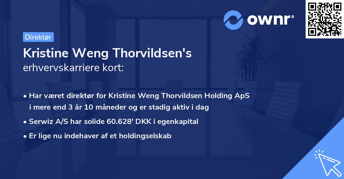 Kristine Weng Thorvildsen's erhvervskarriere kort