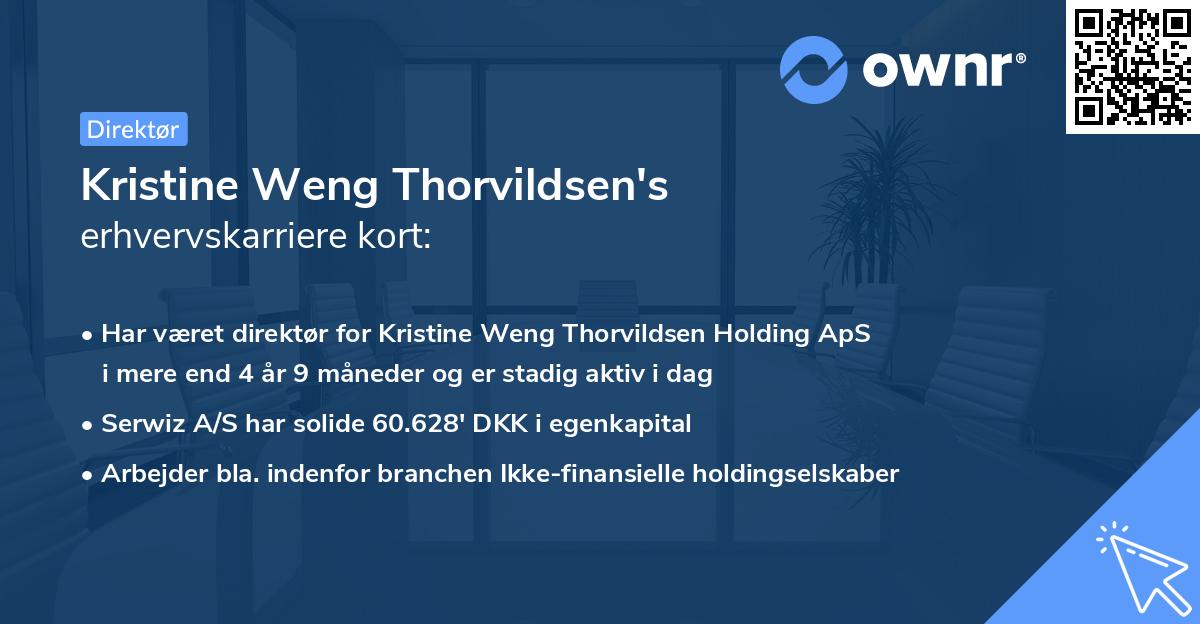 Kristine Weng Thorvildsen's erhvervskarriere kort