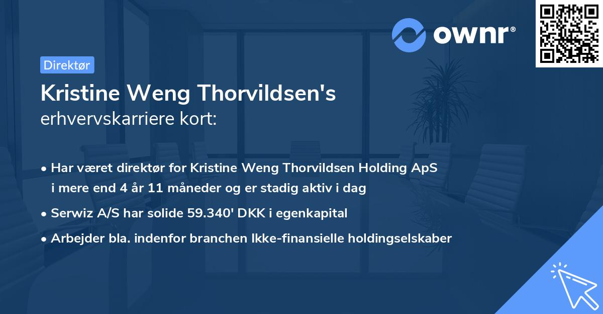 Kristine Weng Thorvildsen's erhvervskarriere kort