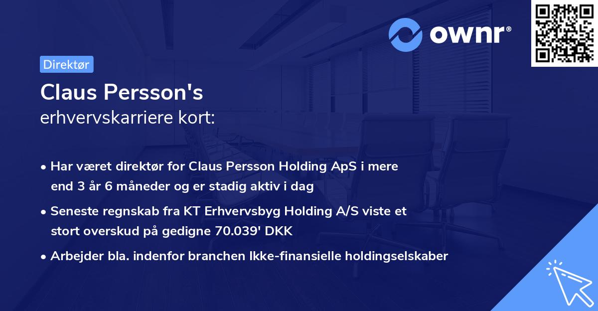 Claus Persson's erhvervskarriere kort