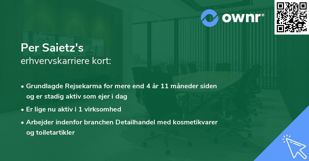 Per Saietz's erhvervskarriere kort