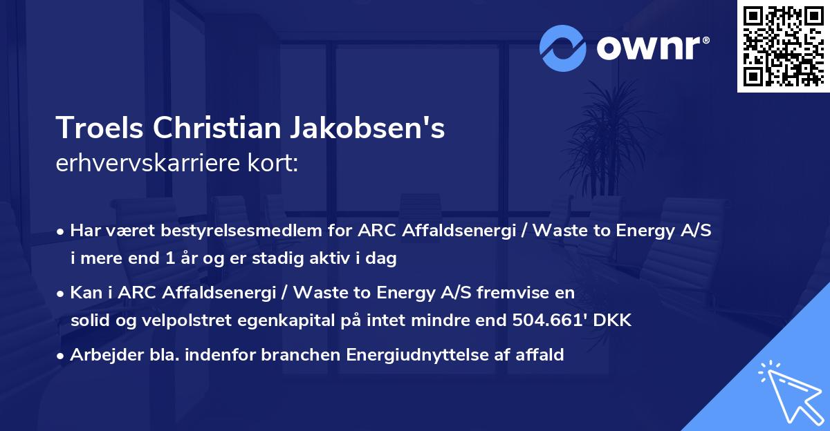 Troels Christian Jakobsen's erhvervskarriere kort