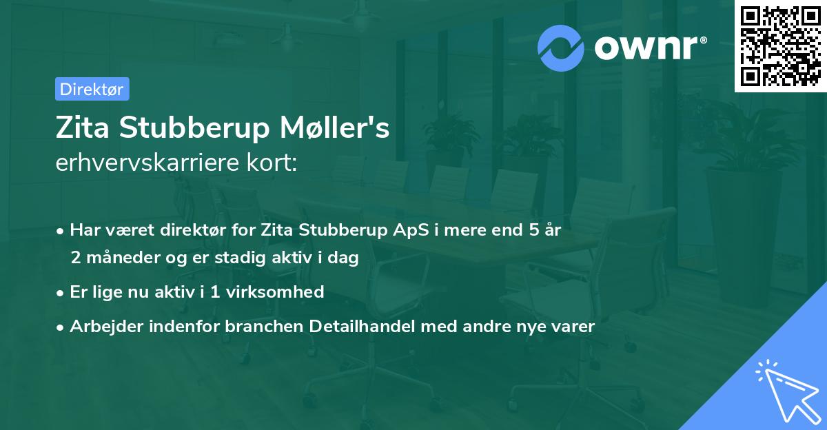 Zita Stubberup Møller's erhvervskarriere kort