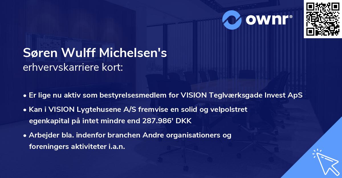 Søren Wulff Michelsen's erhvervskarriere kort
