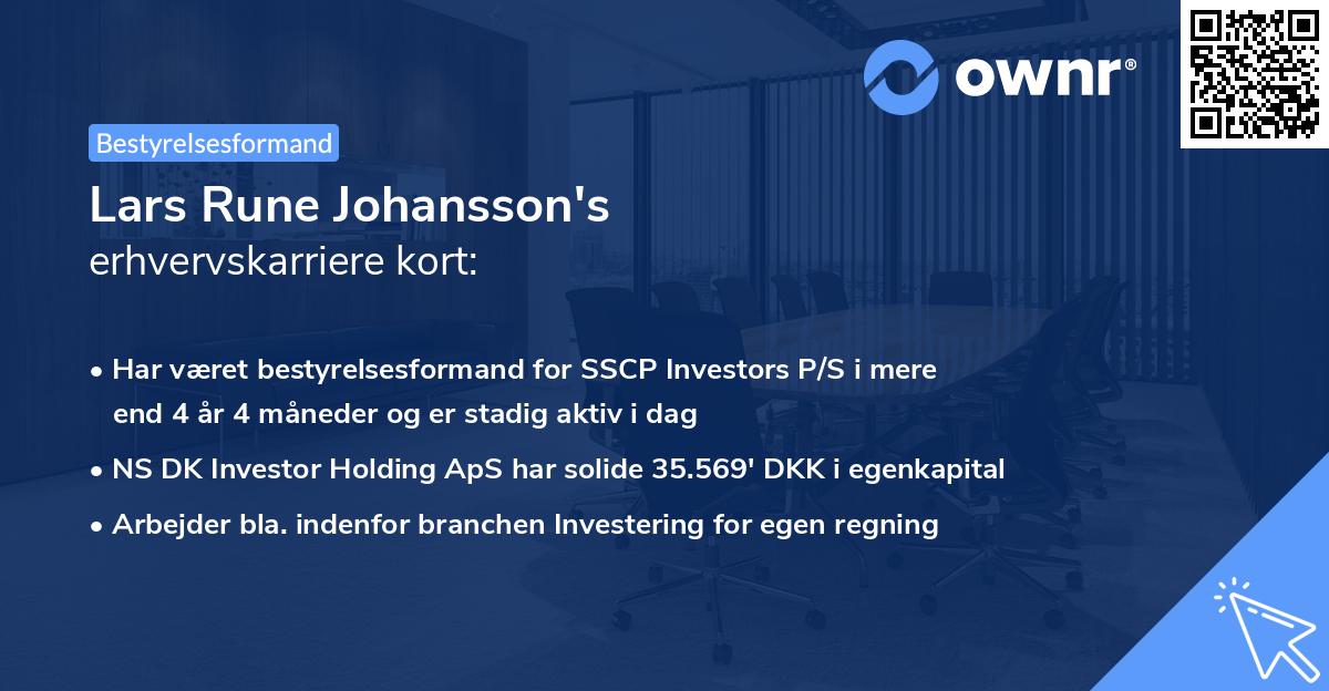 Lars Rune Johansson's erhvervskarriere kort