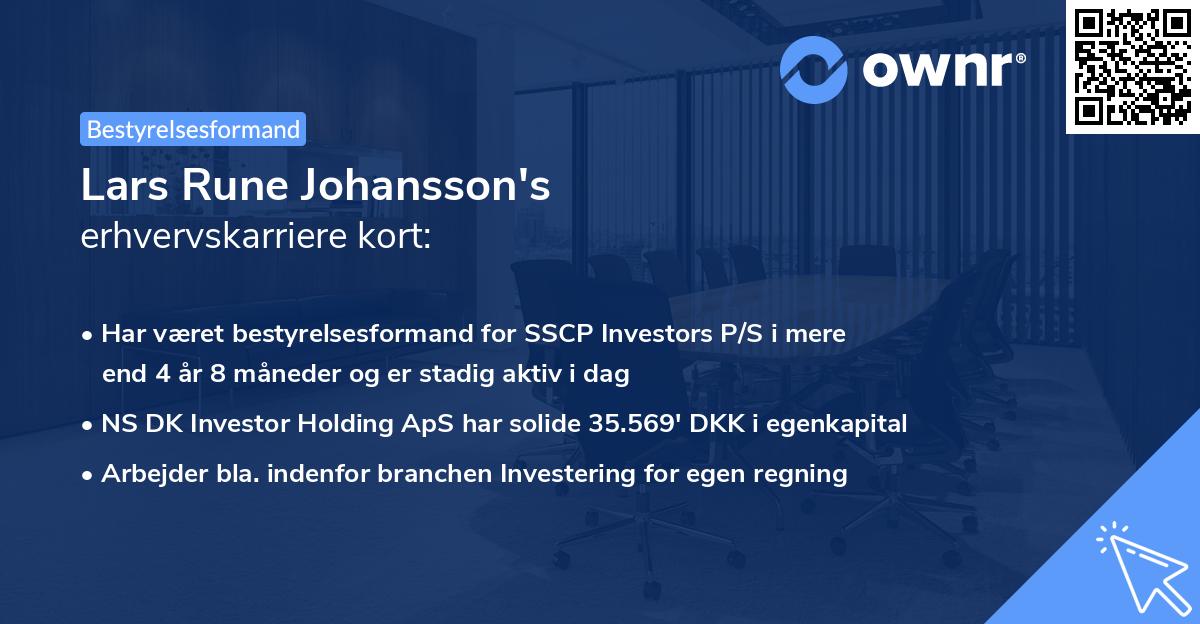 Lars Rune Johansson's erhvervskarriere kort