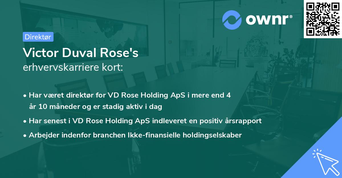 Victor Duval Rose's erhvervskarriere kort