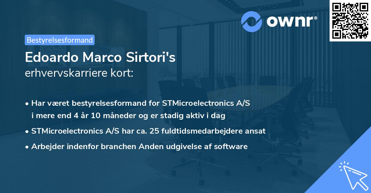 Edoardo Marco Sirtori's erhvervskarriere kort