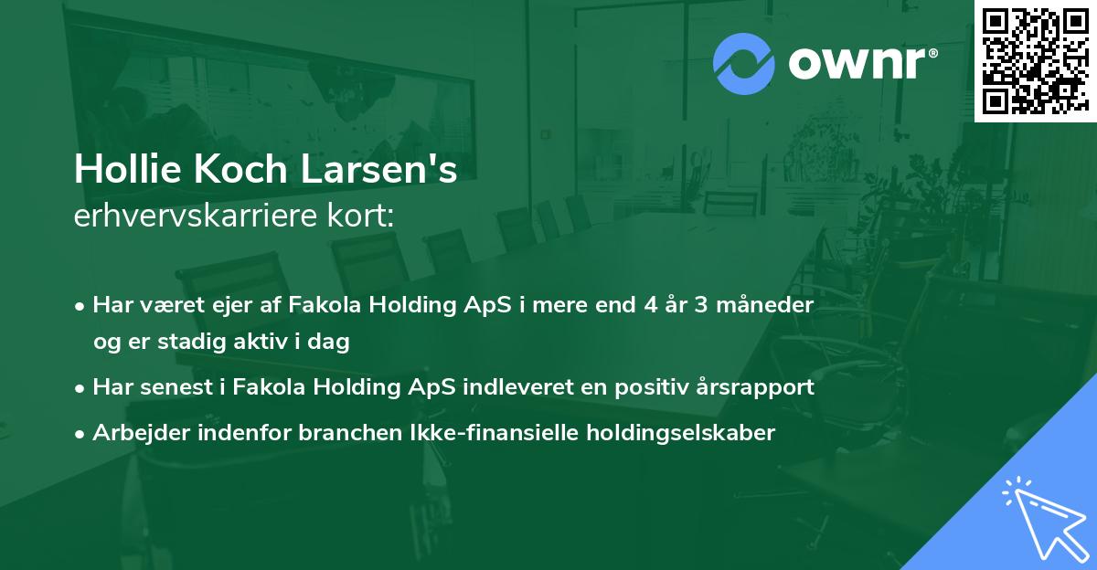 Hollie Koch Larsen's erhvervskarriere kort